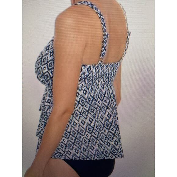 NWT Swim Solutions triple tier fauxkini 1 piece swimsuit size 8 - Picture 2 of 10